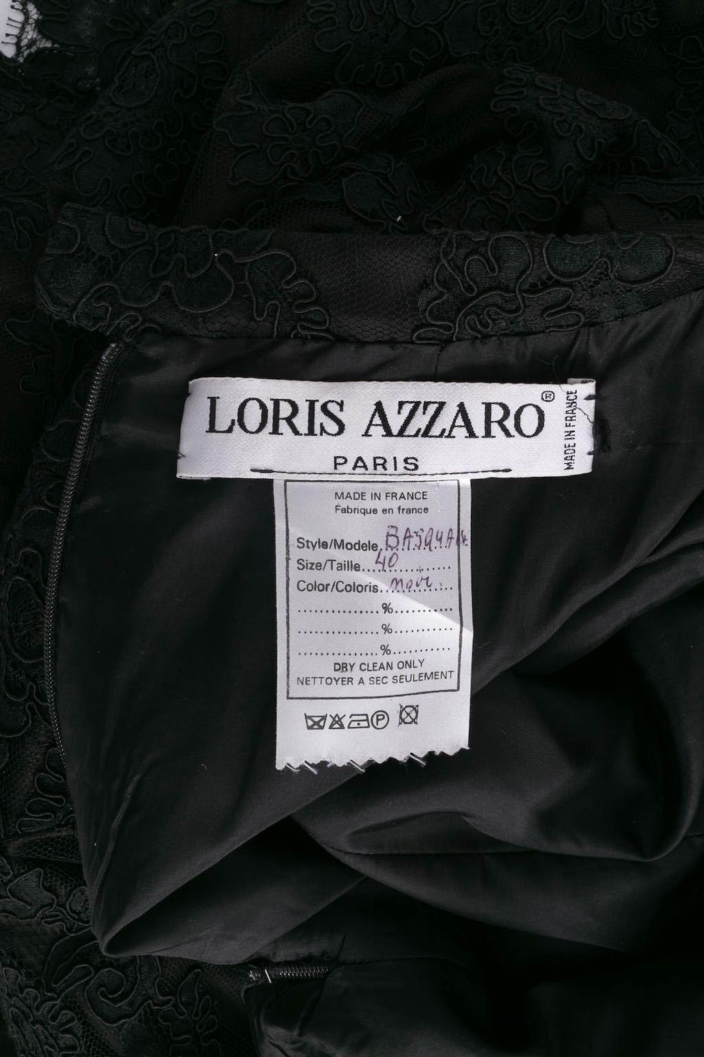 Loris Azzaro Black Guipure Embroidered Set For Sale 10