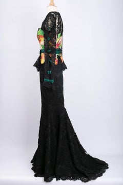 Loris Azzaro Black Guipure Embroidered Set