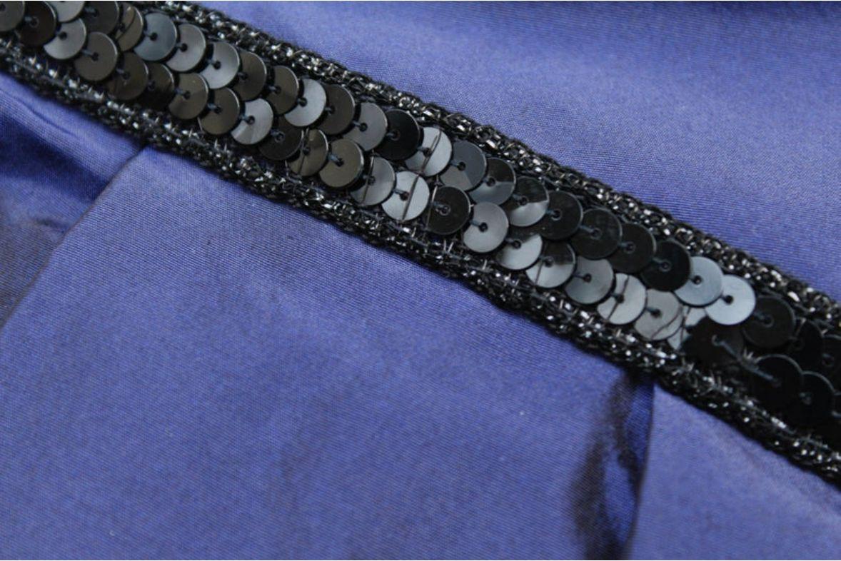 Loris Azzaro Bustier and Skirt Set in Midnight Blue Taffeta For Sale 4