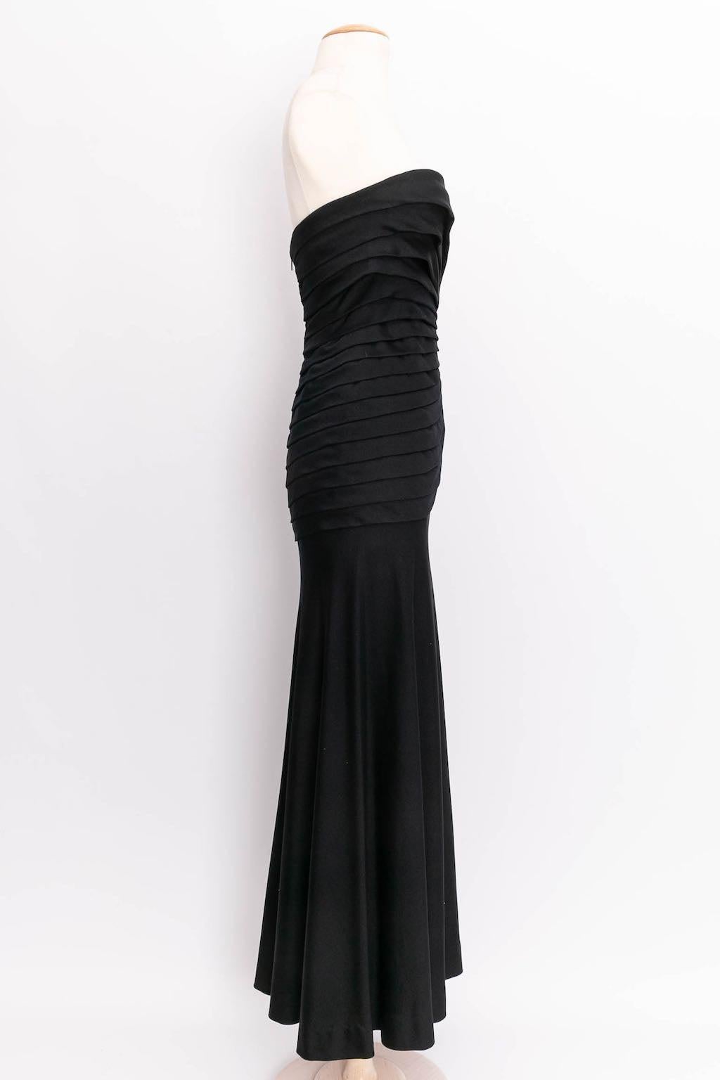 Women's Loris Azzaro bustier Long Silk Jersey Dress, Size 36FR For Sale