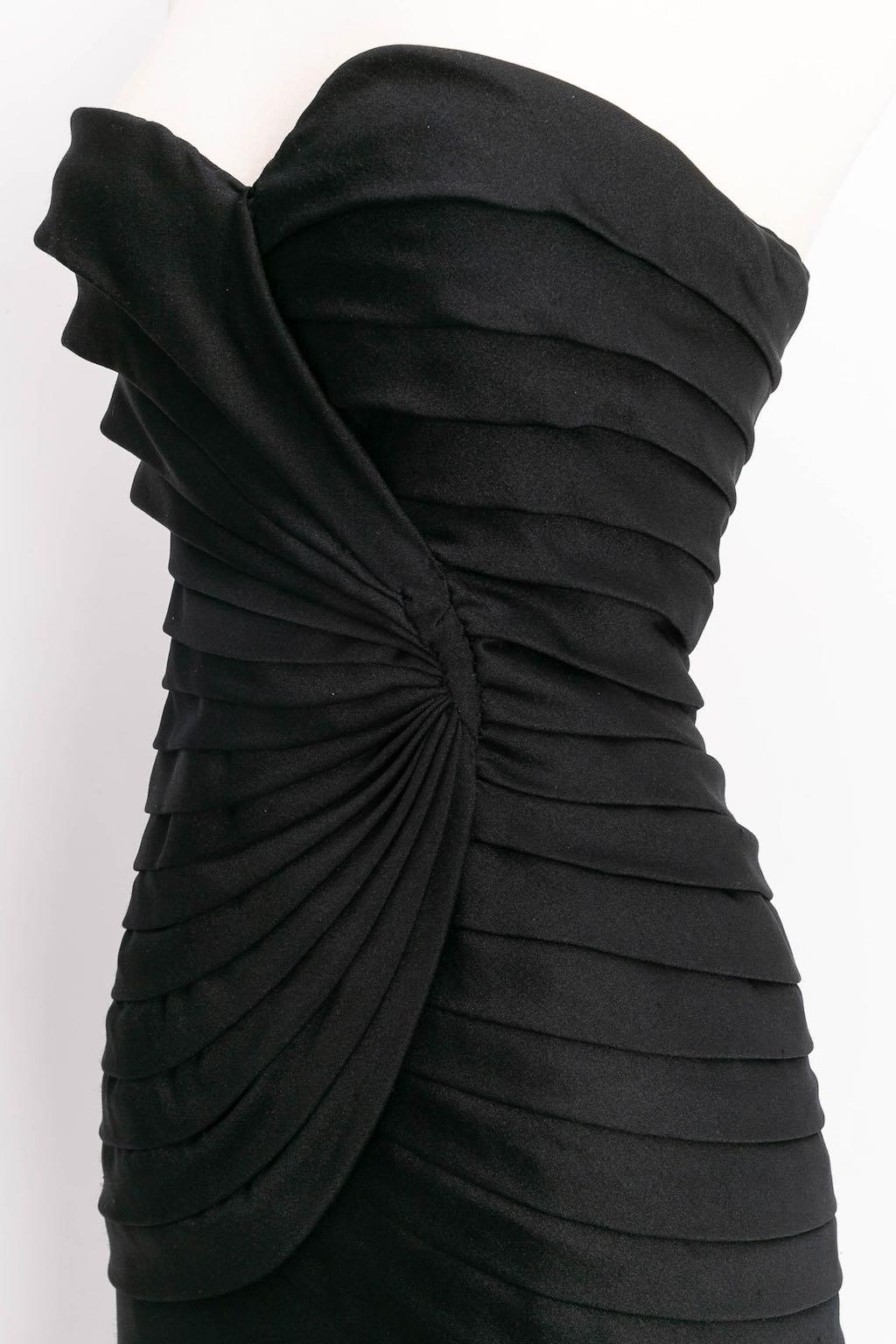 Loris Azzaro bustier Long Silk Jersey Dress, Size 36FR For Sale 1