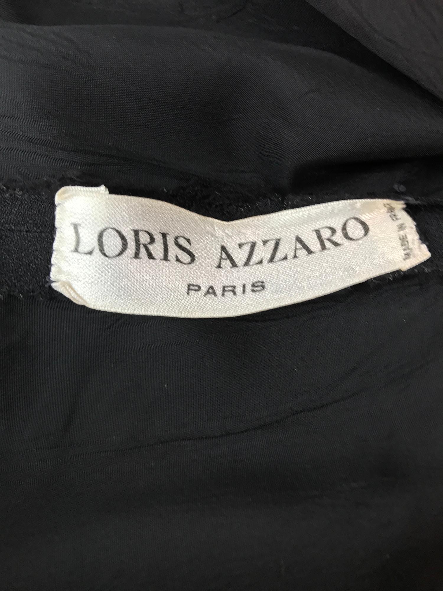 Loris Azzaro Couture Gold Chain Fringe Collar Black Maxi Dress 1970s 6