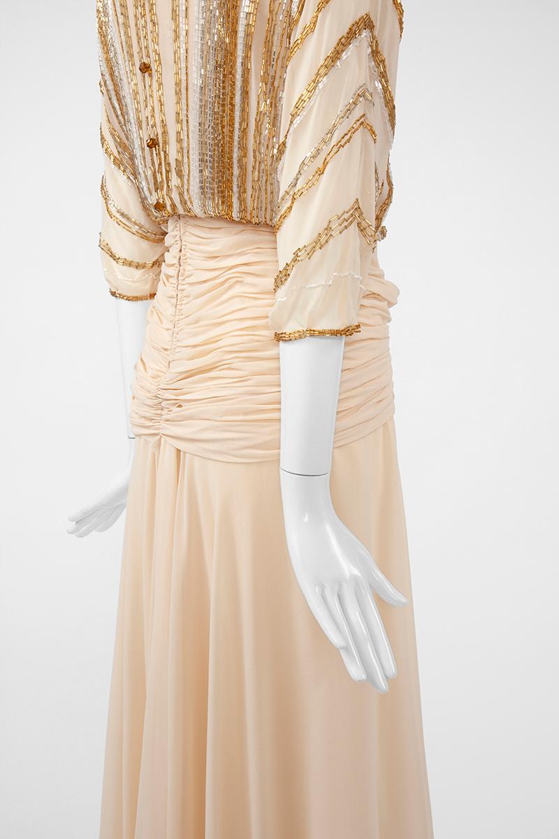 Loris Azzaro Couture Hand Beaded Evening Dress 1