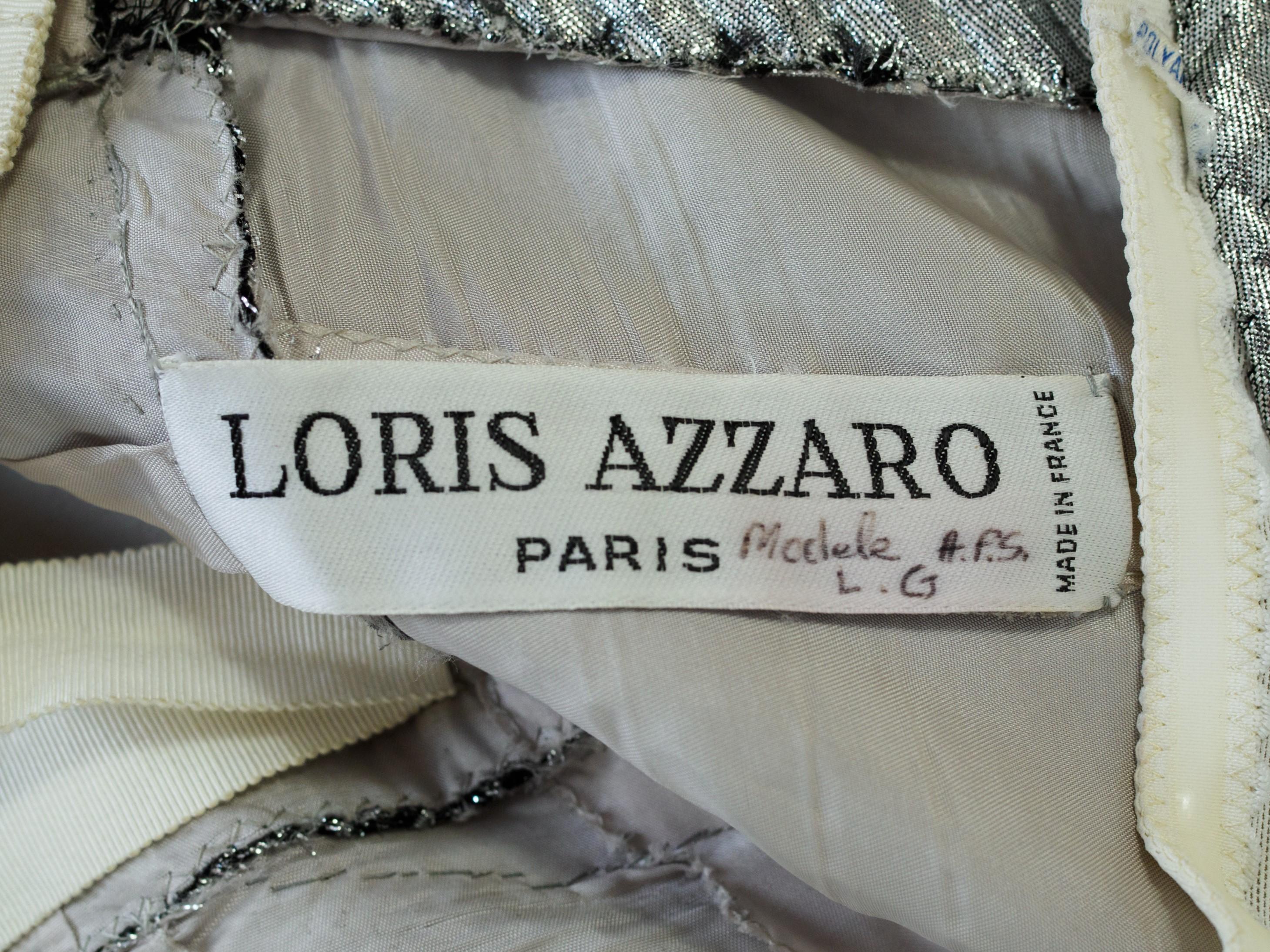 Loris Azzaro Haute Couture evening dress in silver lamé Circa 1980 In Good Condition In Toulon, FR