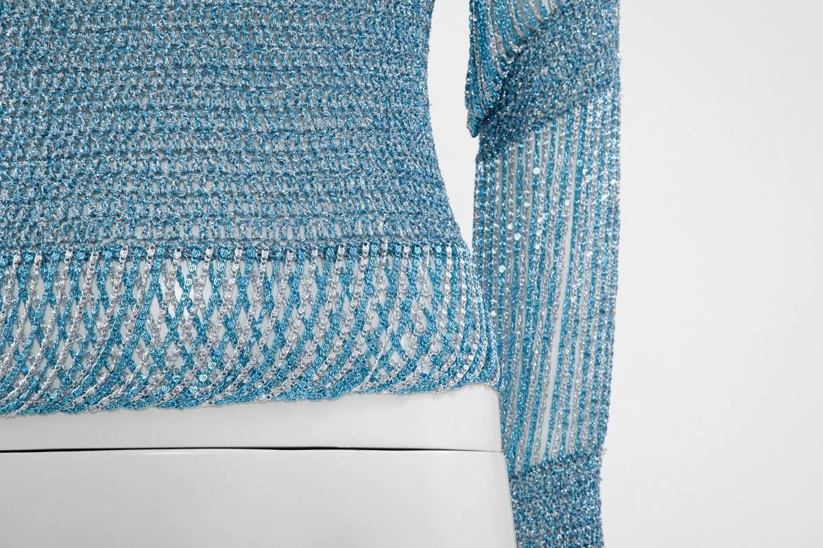 Loris Azzaro Lurex Crochet Top, Circa 1973 In Excellent Condition In Geneva, CH