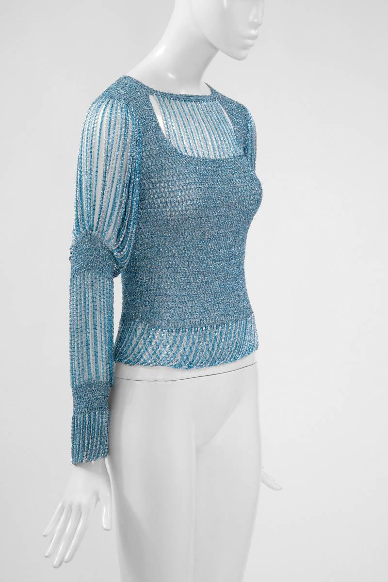 Women's Loris Azzaro Lurex Crochet Top, Circa 1973