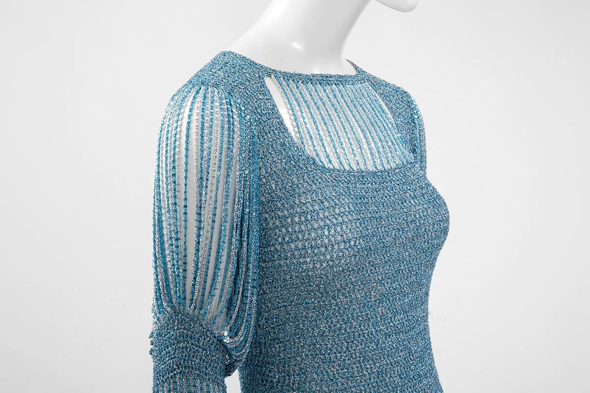 Loris Azzaro Lurex Crochet Top, Circa 1973 1