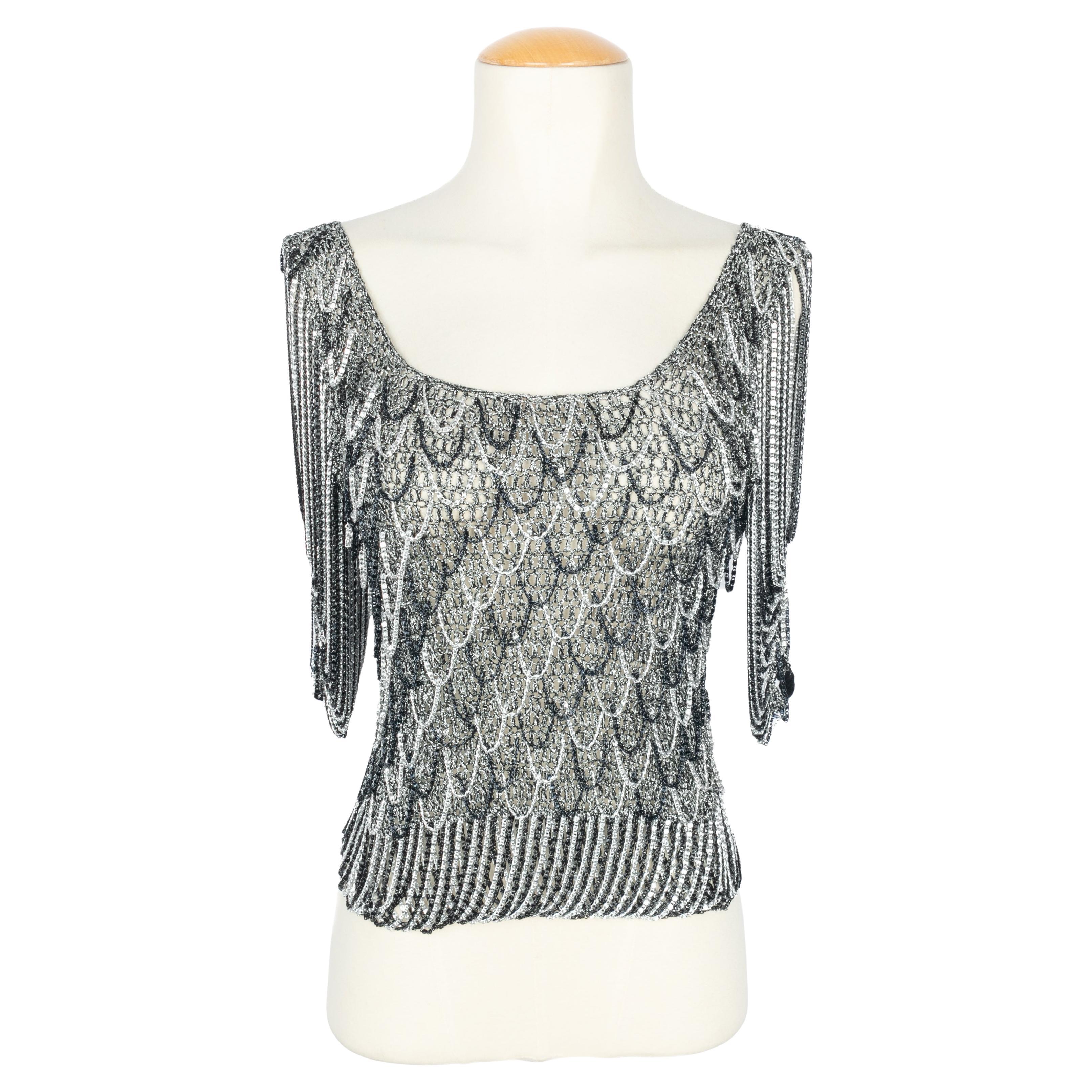 Loris Azzaro mesh top