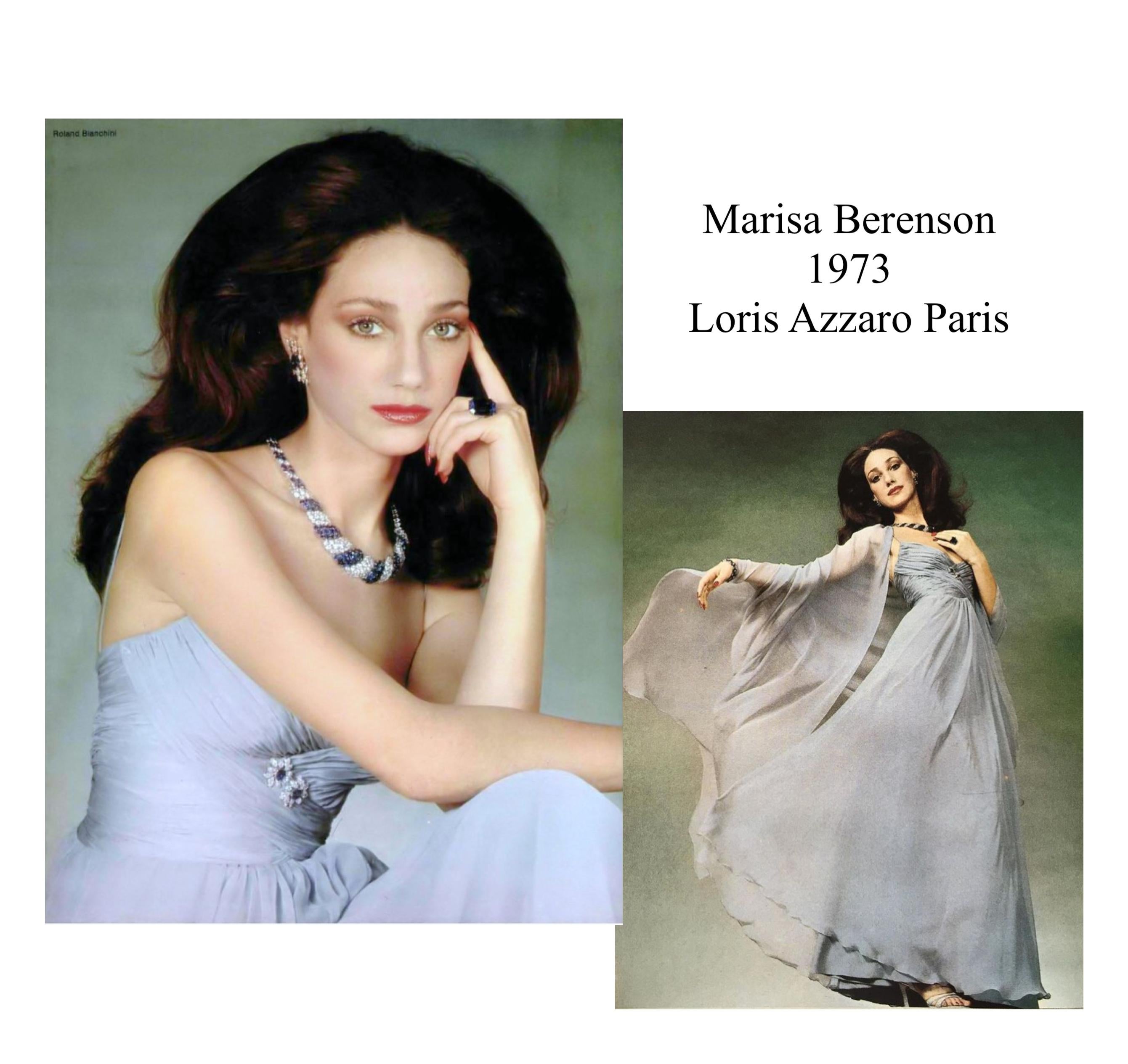 Loris Azzaro Paris Couture Circa 1973 Vintage Drapiertes rotes Chiffonkleid mit Mieder aus Chiffon im Angebot 6