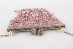 Loris Azzaro Rosa und silberne Lurew Mesh Handtasche