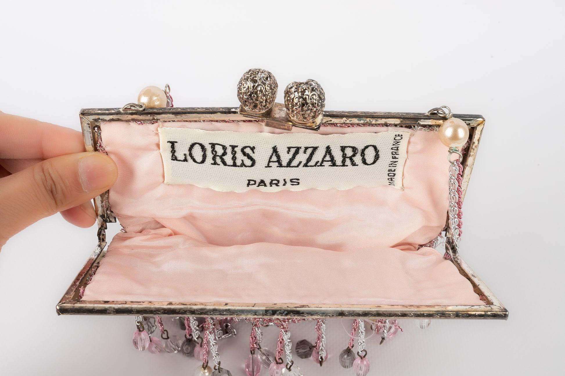 Sac à main en maille Lurew rose et argenté de Loris Azzaro en vente 1