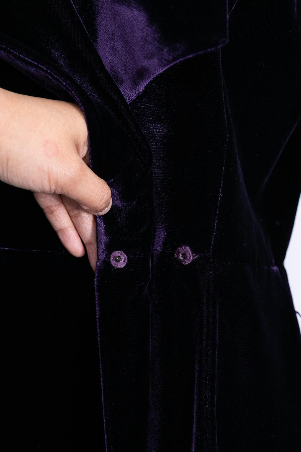 Loris Azzaro Purple Velvet Dress Collection, 2005 For Sale 3