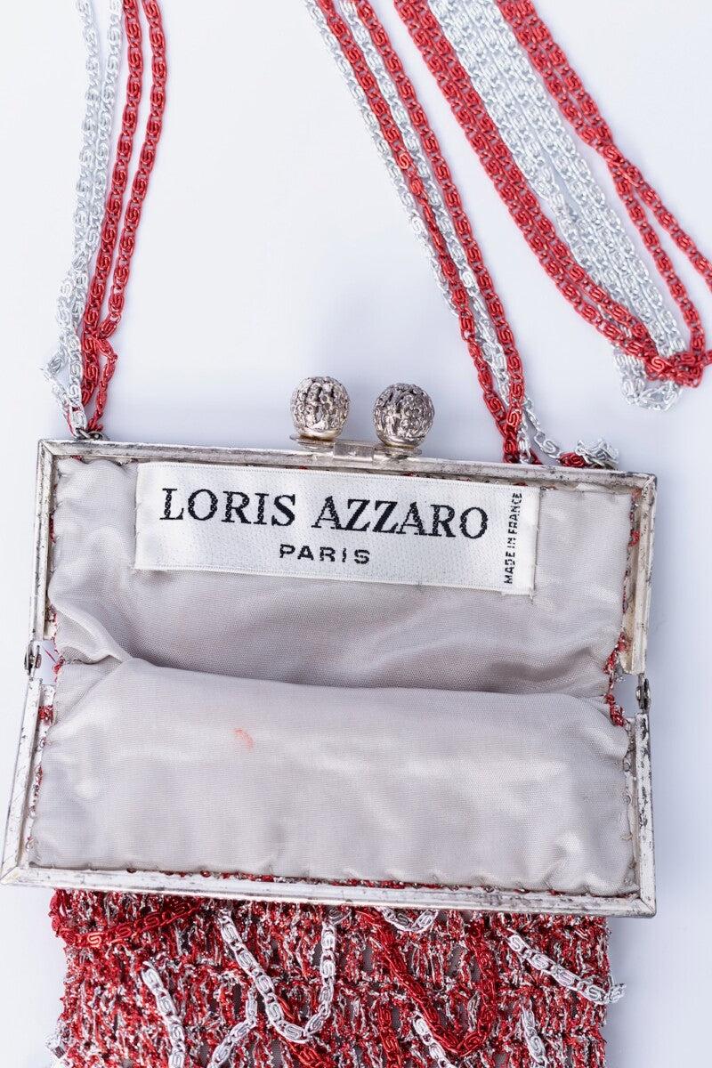 Loris Azzaro Red and Silver Shoulder Bag In Good Condition For Sale In SAINT-OUEN-SUR-SEINE, FR