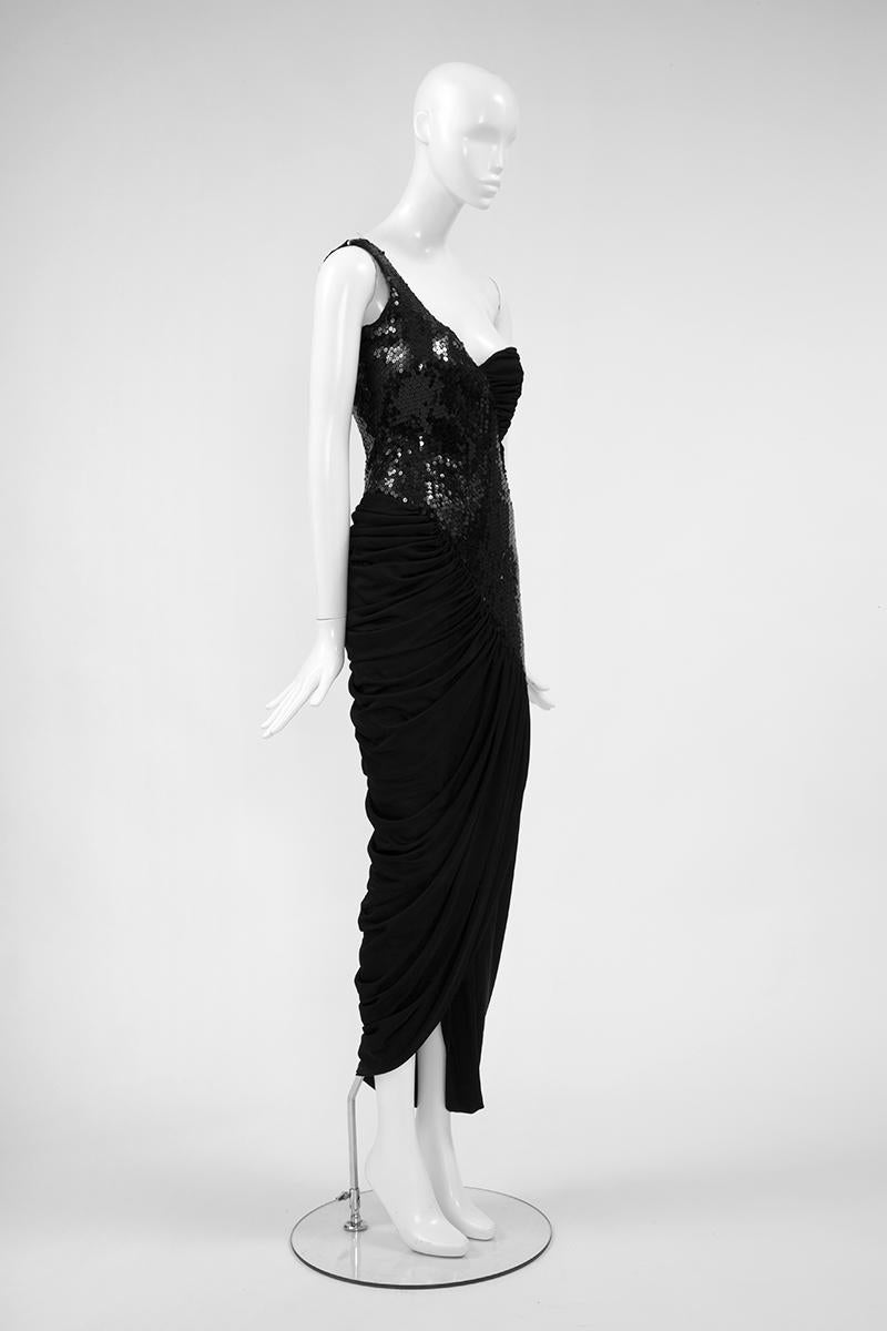 Loris Azzaro - Robe de soirée asymétrique à sequins  Pour femmes en vente
