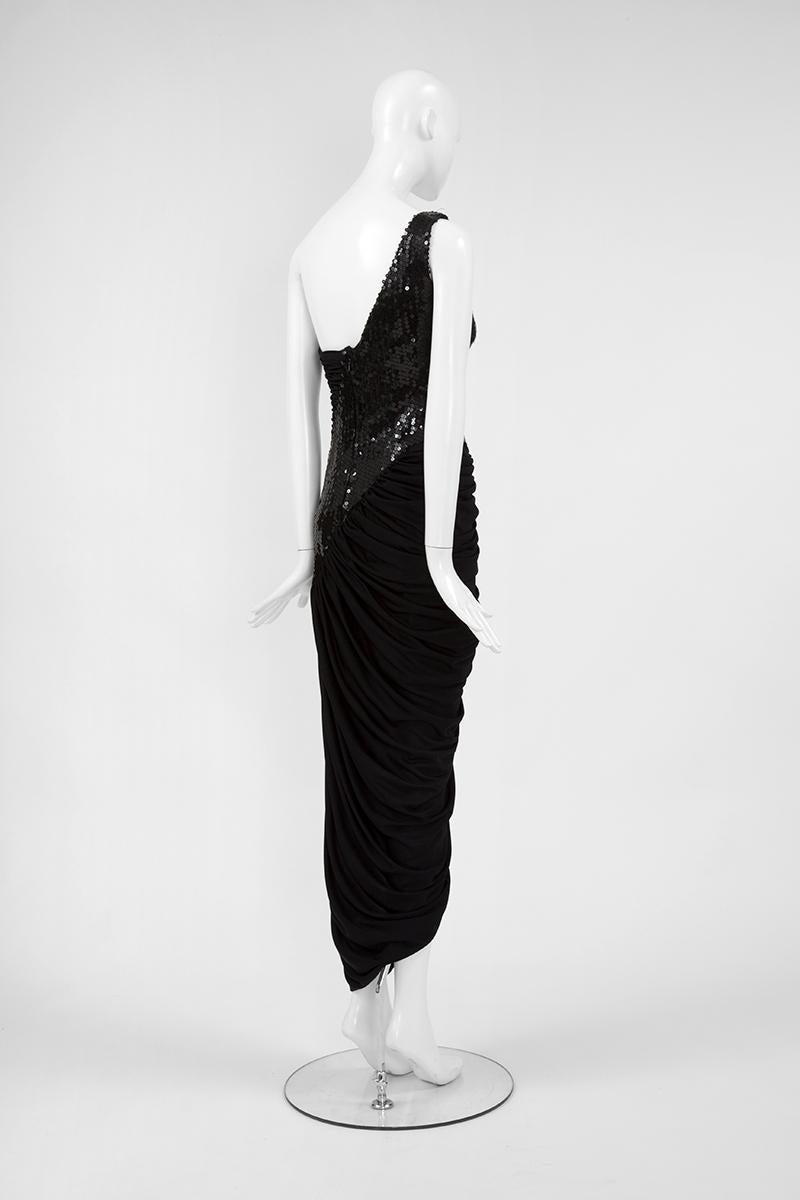 Women's Loris Azzaro Sequined One-Shoulder Evening Dress  For Sale