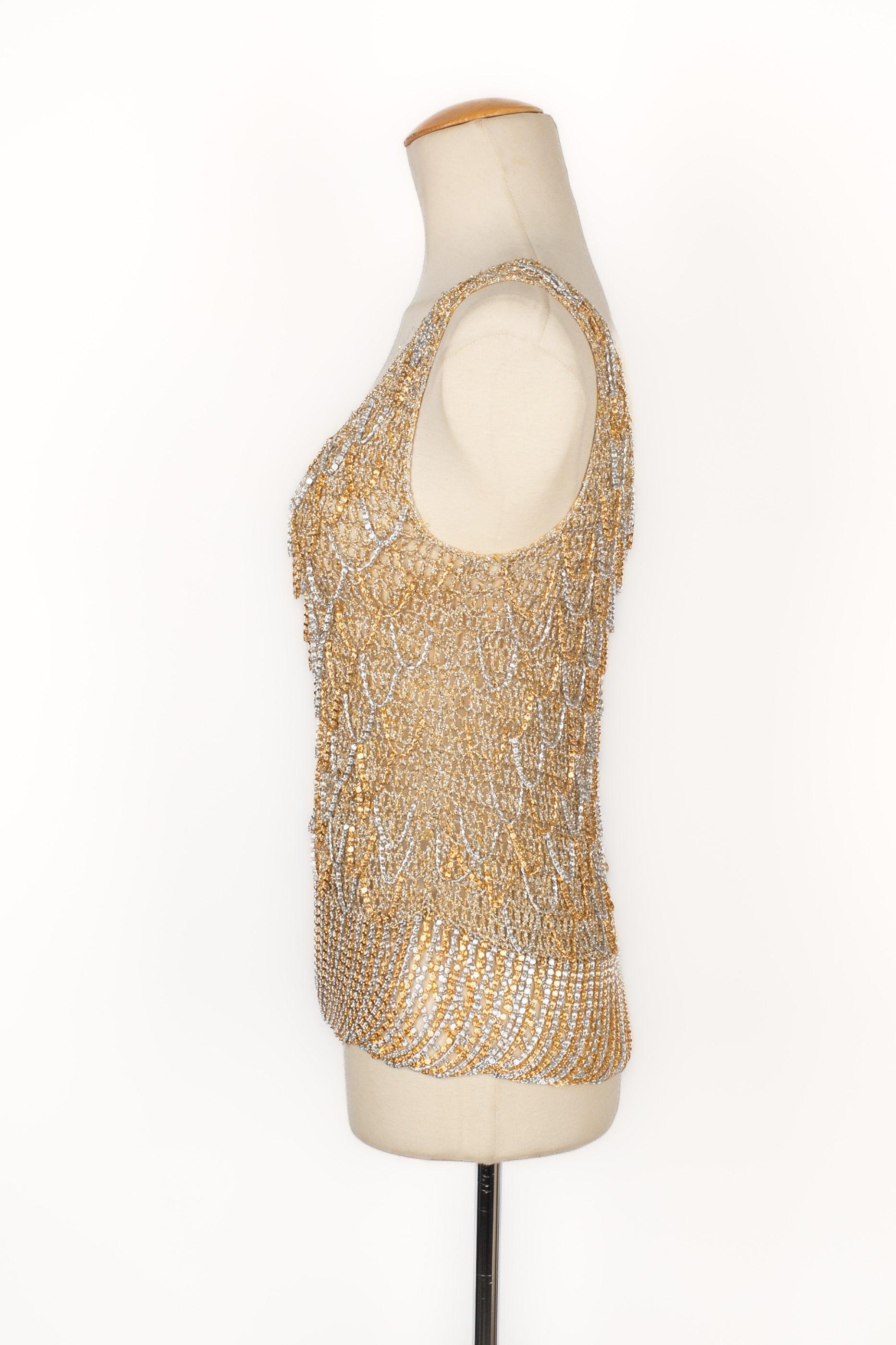 Loris Azzaro Top Ornamented with Chains, 1970s In Excellent Condition In SAINT-OUEN-SUR-SEINE, FR