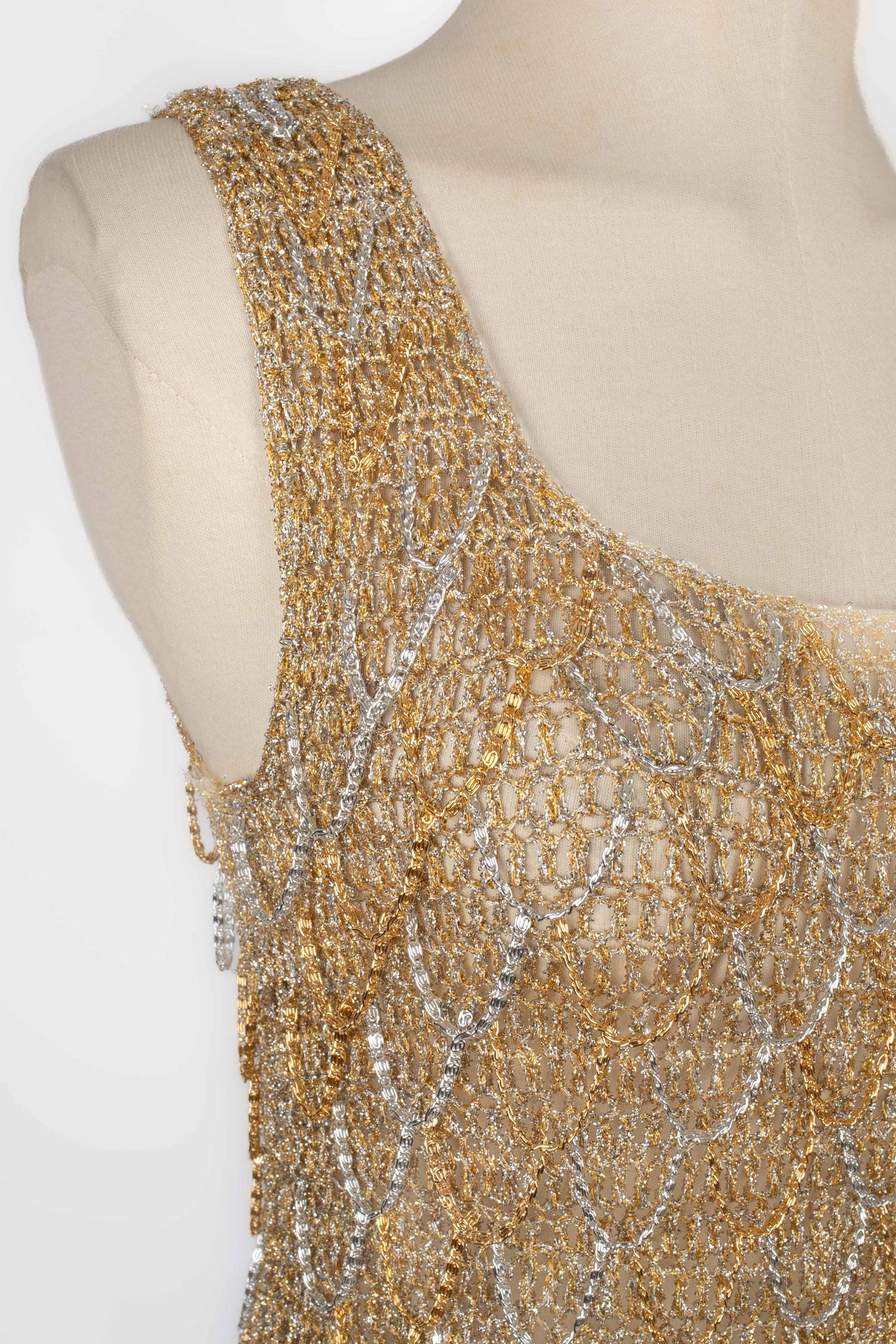 Women's Loris Azzaro Top Ornamented with Chains, 1970s