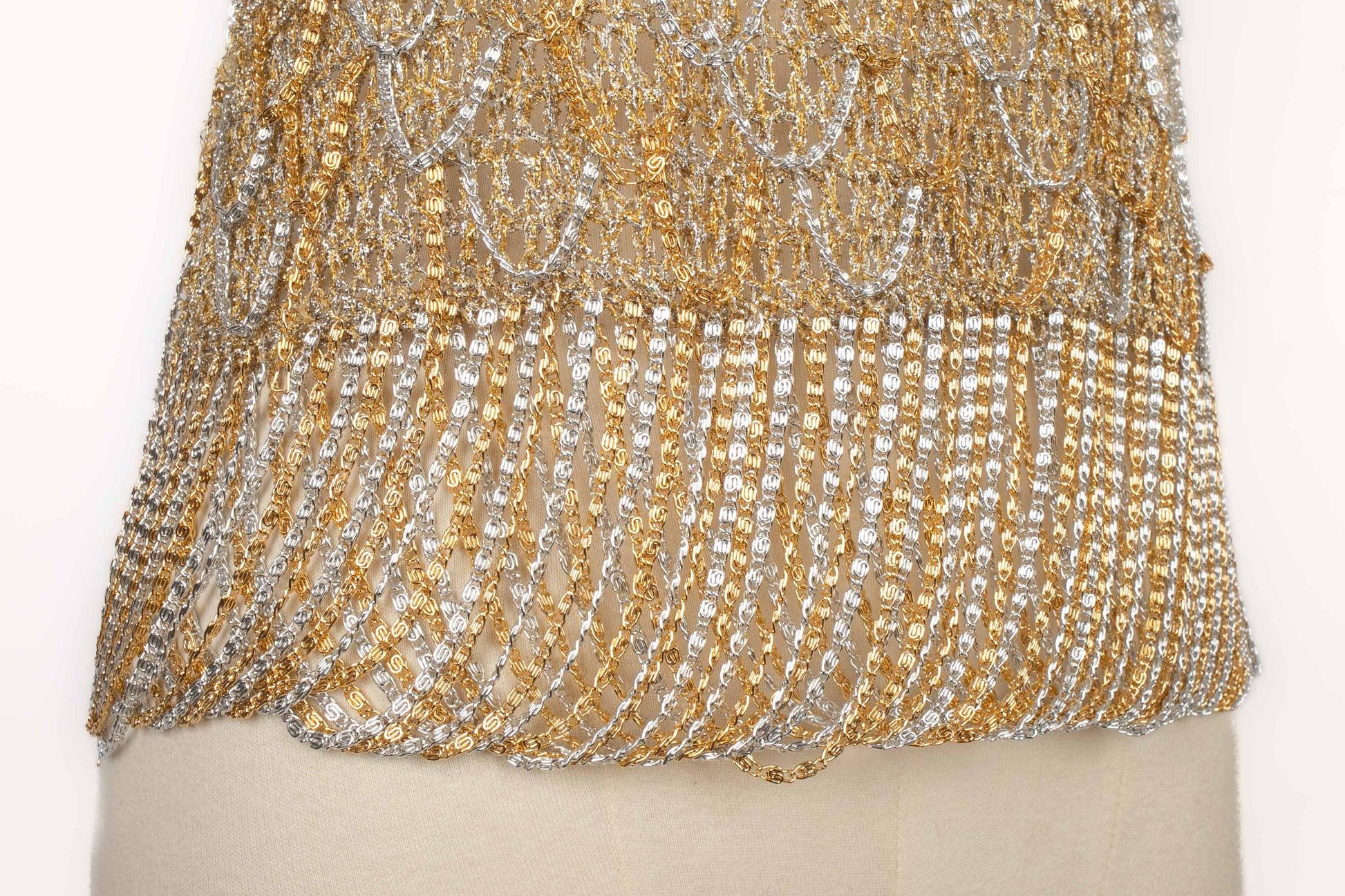 Loris Azzaro Top Ornamented with Chains, 1970s 1