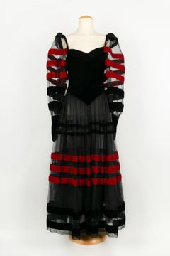 Loris Azzaro Velvet and Tulle Dress