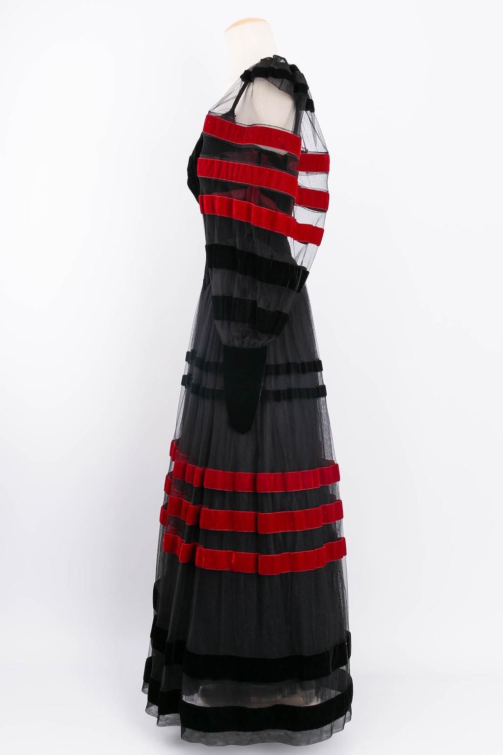 Women's Loris Azzaro Velvet and Tulle Dress For Sale