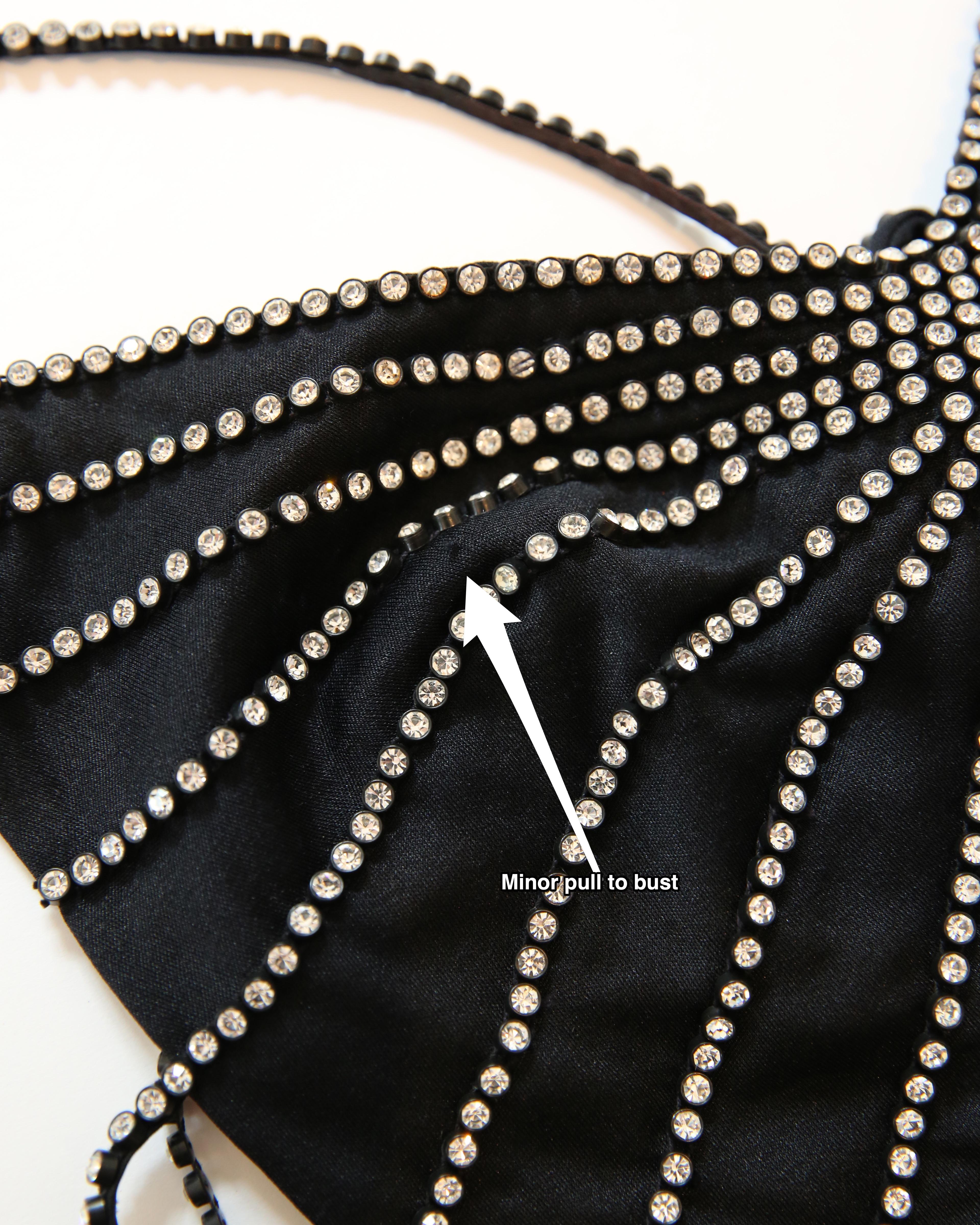 Loris Azzaro vintage 1974 black crystal backless embellished cut out maxi dress 11