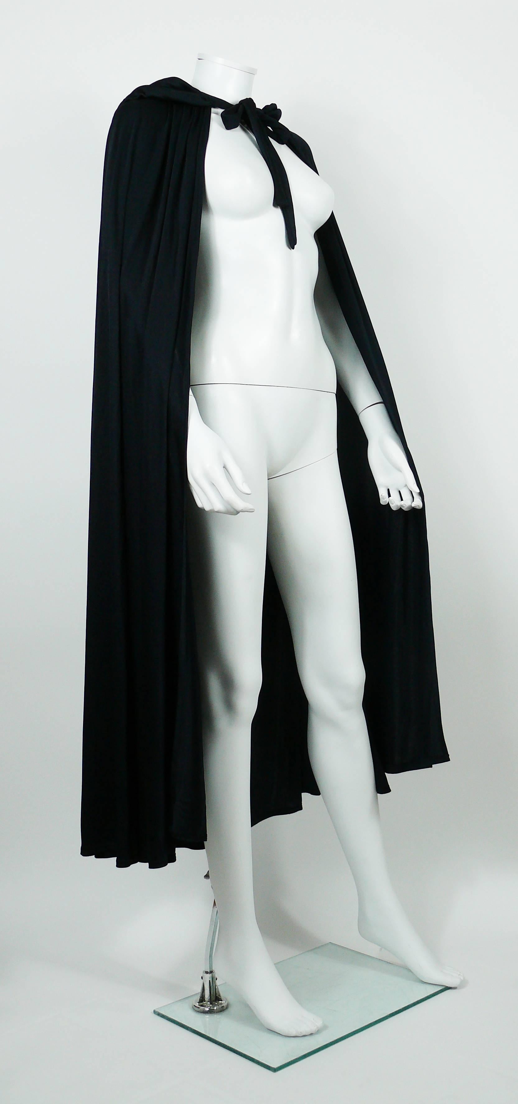 Women's Loris Azzaro Vintage Black Hooded Cape