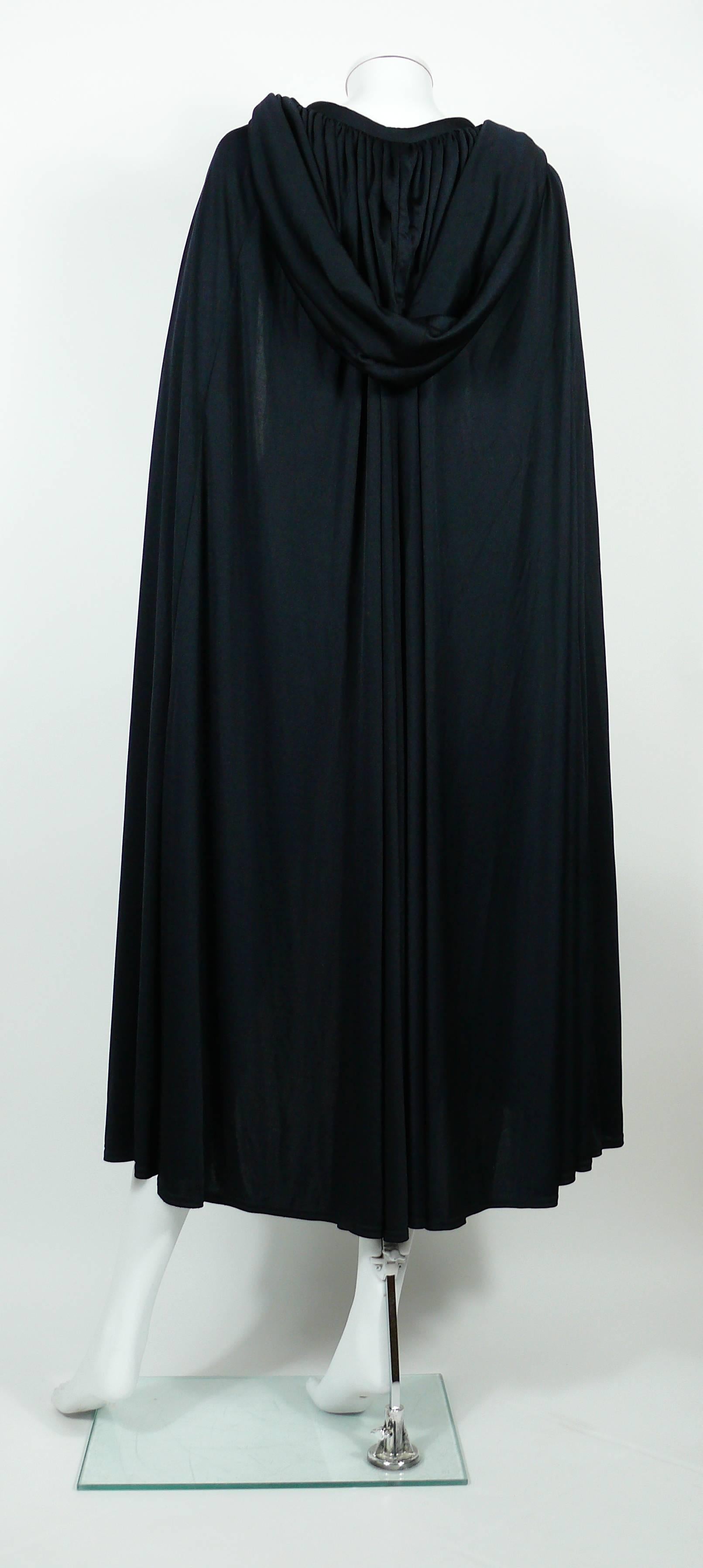 Loris Azzaro Vintage Black Hooded Cape 1