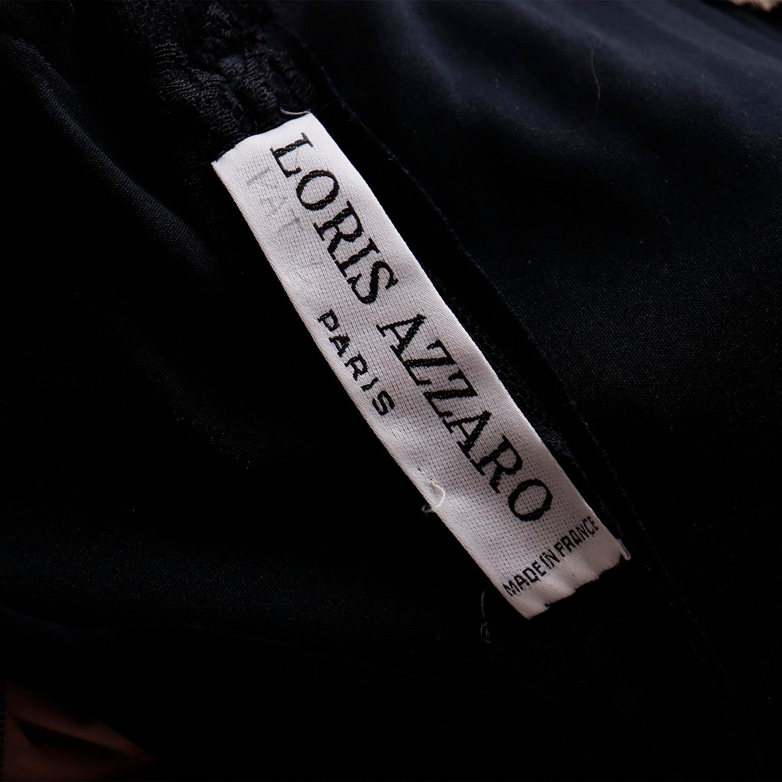 Loris Azzaro Vintage Black Lace Evening Dress w Asymmetrical Hem For Sale 7