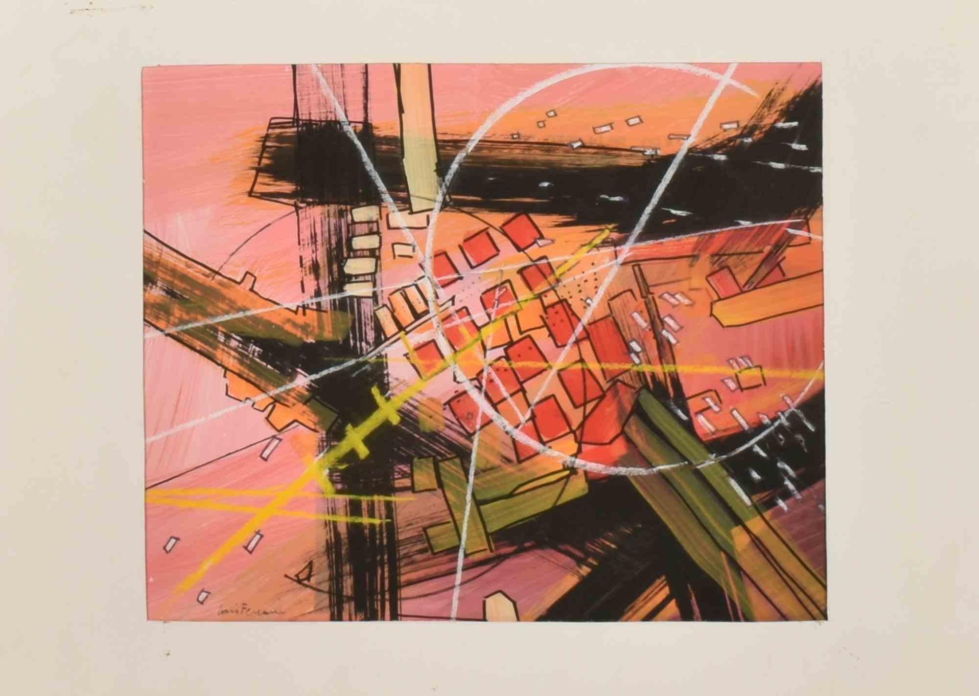 Abstract Composition -  Drawing by Loris Ferrari - 1987
