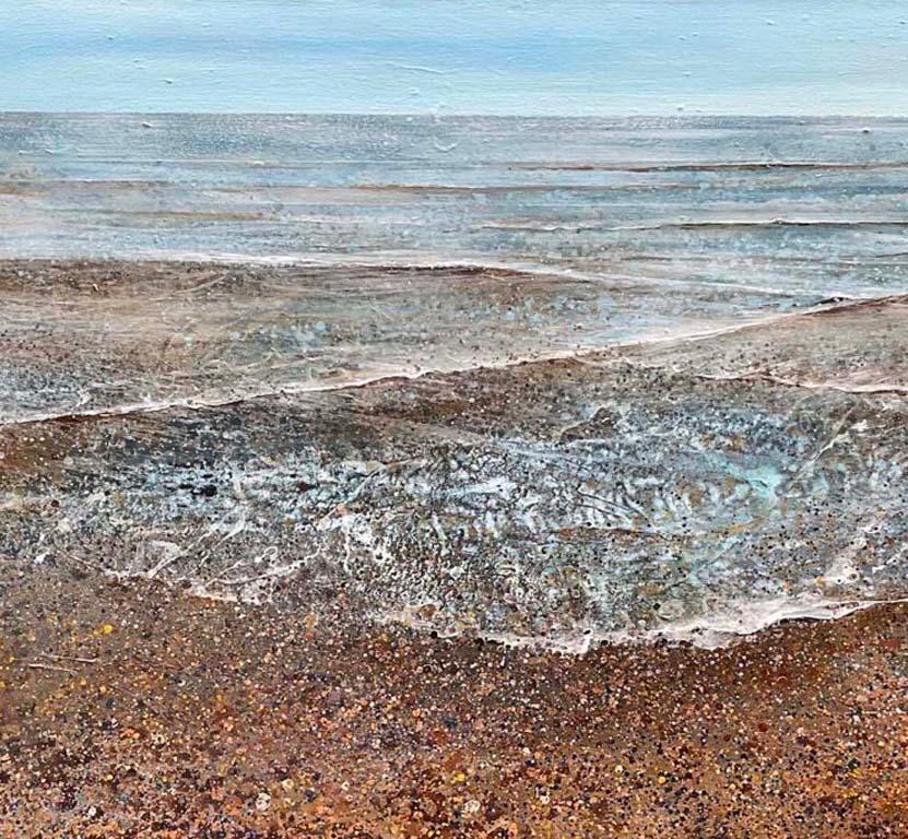 Neap Tide - contemporary seascape coastal sea waves ocean acrylic painting - Contemporary Painting by Lorna Holdcroft-Kirin