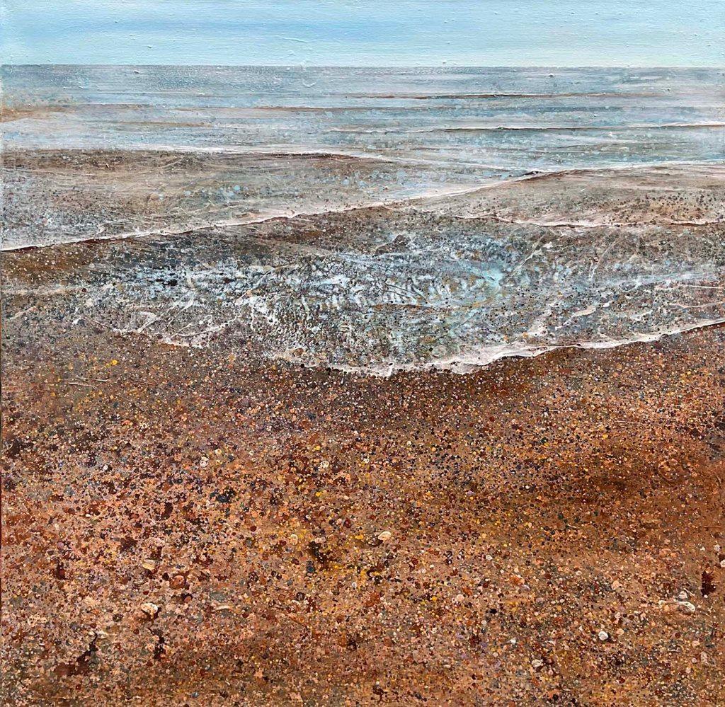 Neap Tide - contemporary seascape coastal sea waves ocean acrylic painting - Painting by Lorna Holdcroft-Kirin