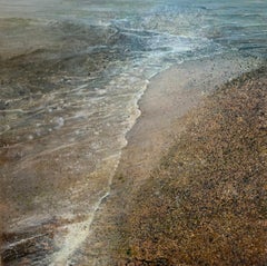 Tidal Estuary - contemporary coastal seascape beach pebbles acrylic painting