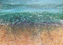 Azure Sea - Seascape, Acrylic, Coastal, Beach, Painting, Contemporary
