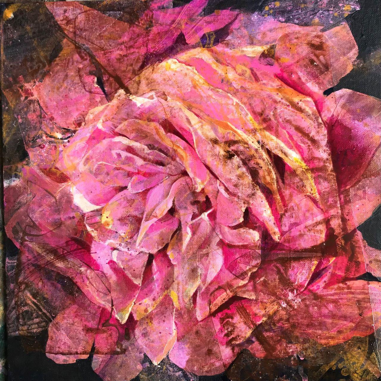 Verblasste Rose - Natur, Acryl, Blumen, Rose, Gemälde, Contemporary