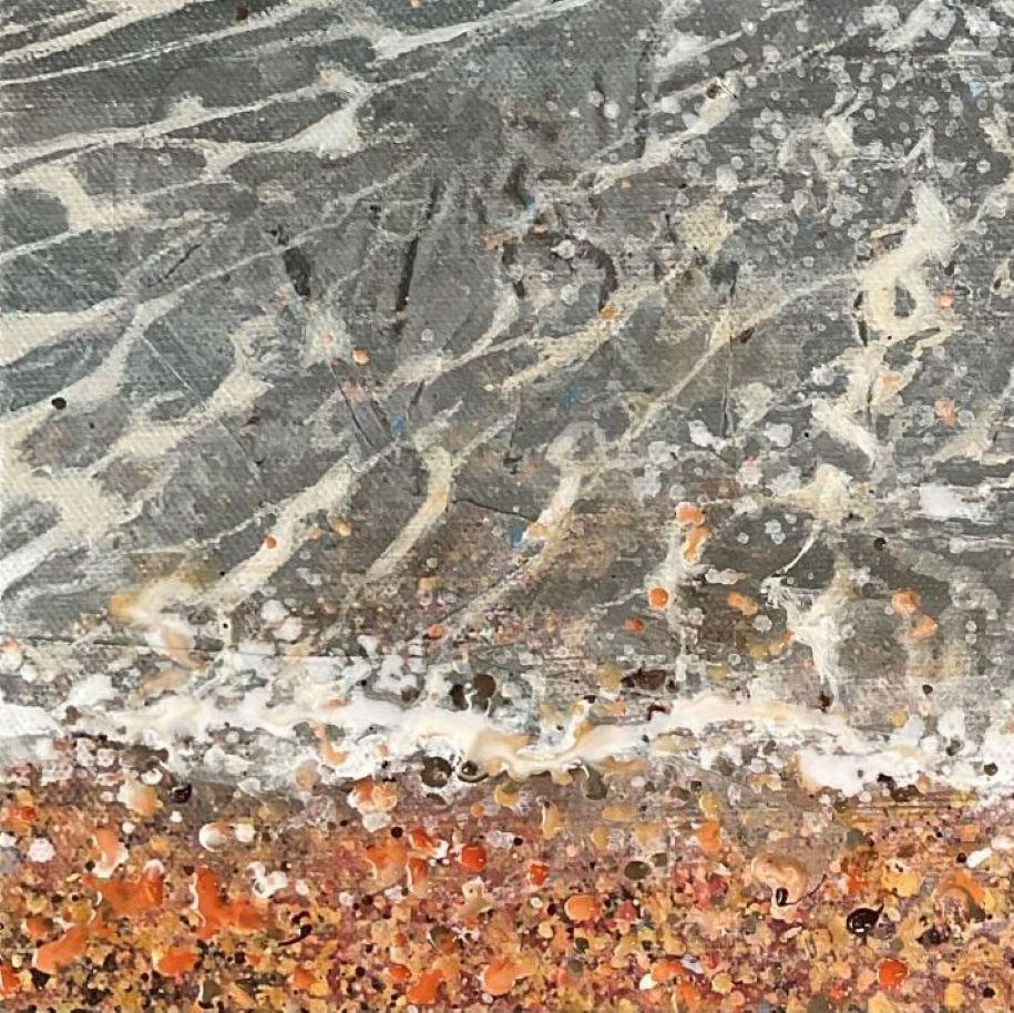 Nuvole di schiuma - Paesaggio marino, Acrilico, Costa, Spiaggia, Pittura, Contemporanea - Painting Contemporaneo di Lorna Kirin 