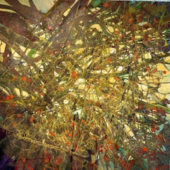 Golden Thicket - Abstracto, Acrílico, Rural, Pintura, Contemporáneo