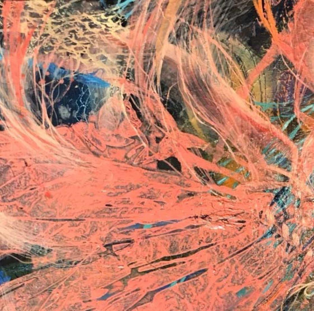 Networked- Nature, Beach, River, Painting, Contemporary - Brown Landscape Painting by Lorna Kirin 