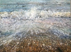 Marea Poco Profunda - Naturaleza, Acrílico, Playa, Río, Pintura, Contemporáneo