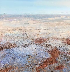 Shingle Street- Nature, Beach, River, Painting, Contemporary