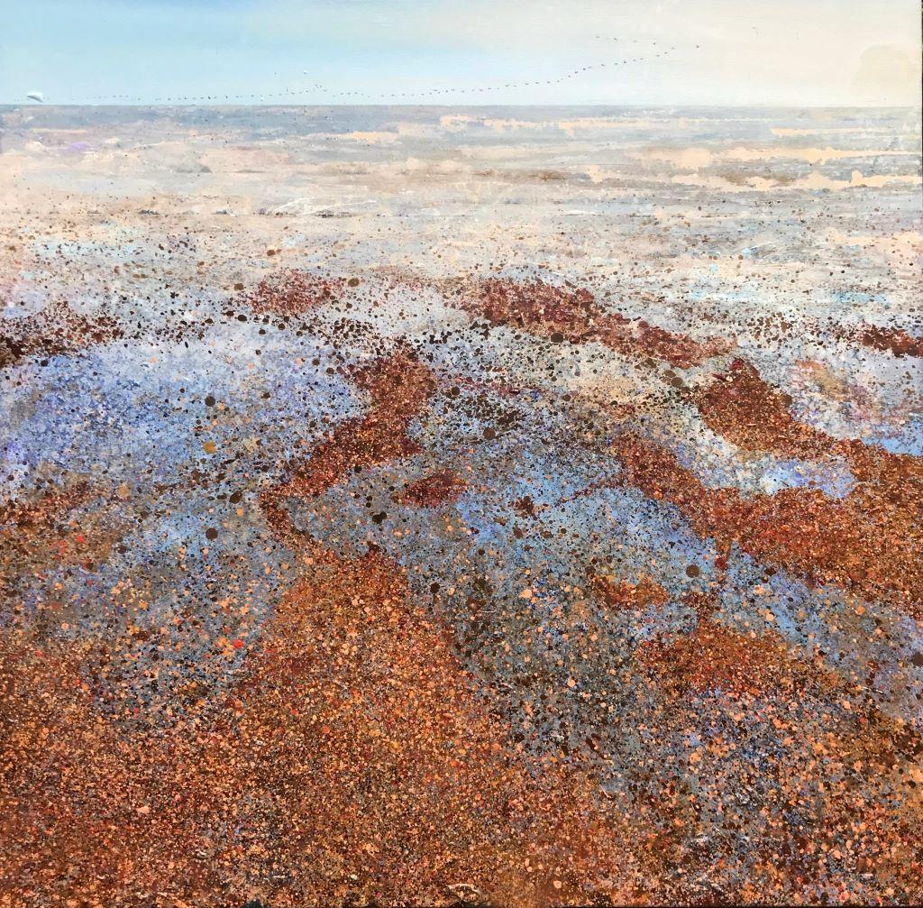 Shingle Street- Naturaleza, Playa, Río, Pintura, Contemporáneo