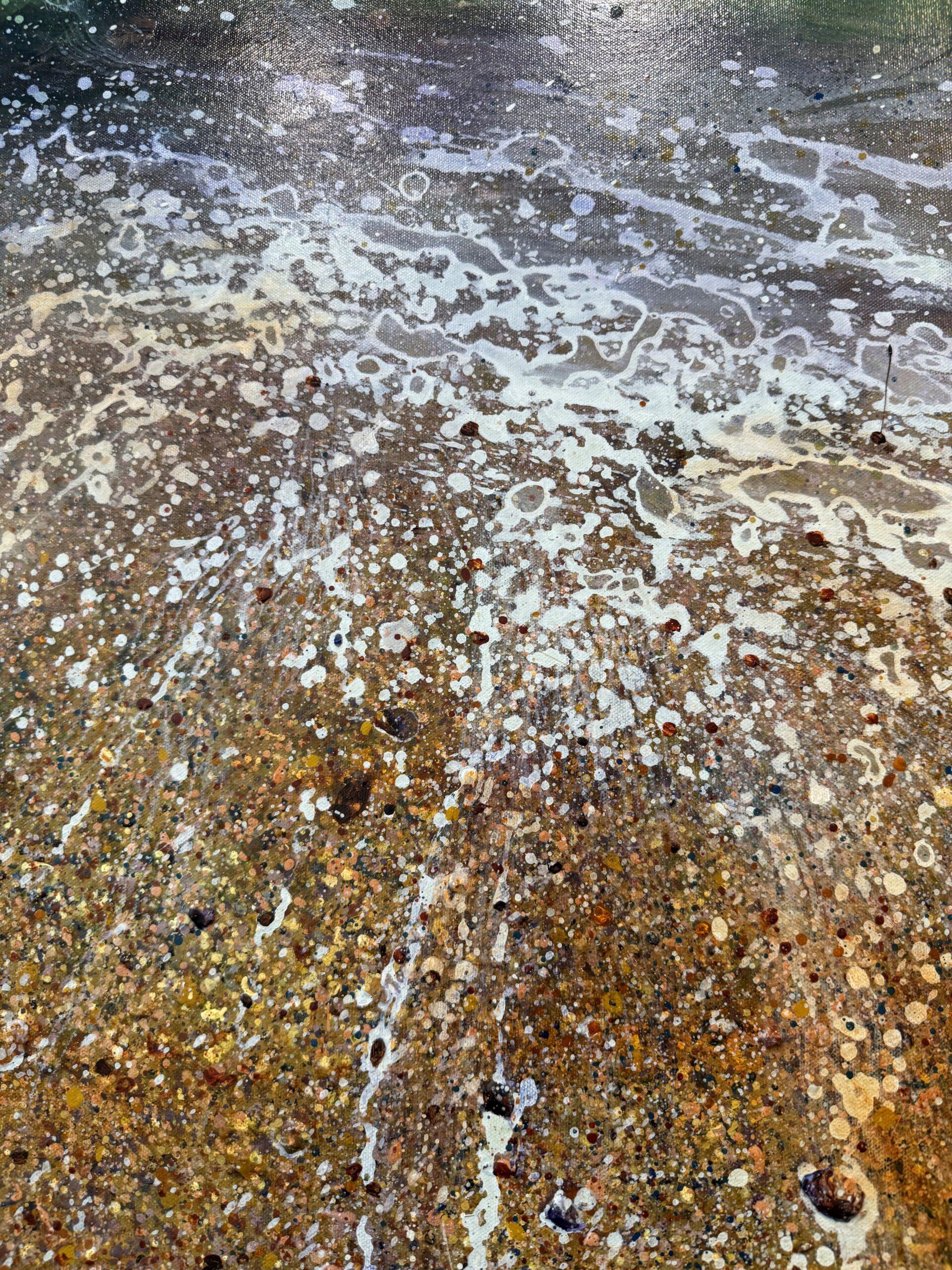Return to the Sea - Brown Landscape Painting by Lorna Kirin