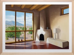 Fireplace, American Realist Screenprint by Lorna Patrick