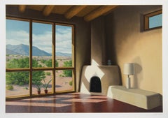 Fireplace, American Realist Screenprint by Lorna Patrick