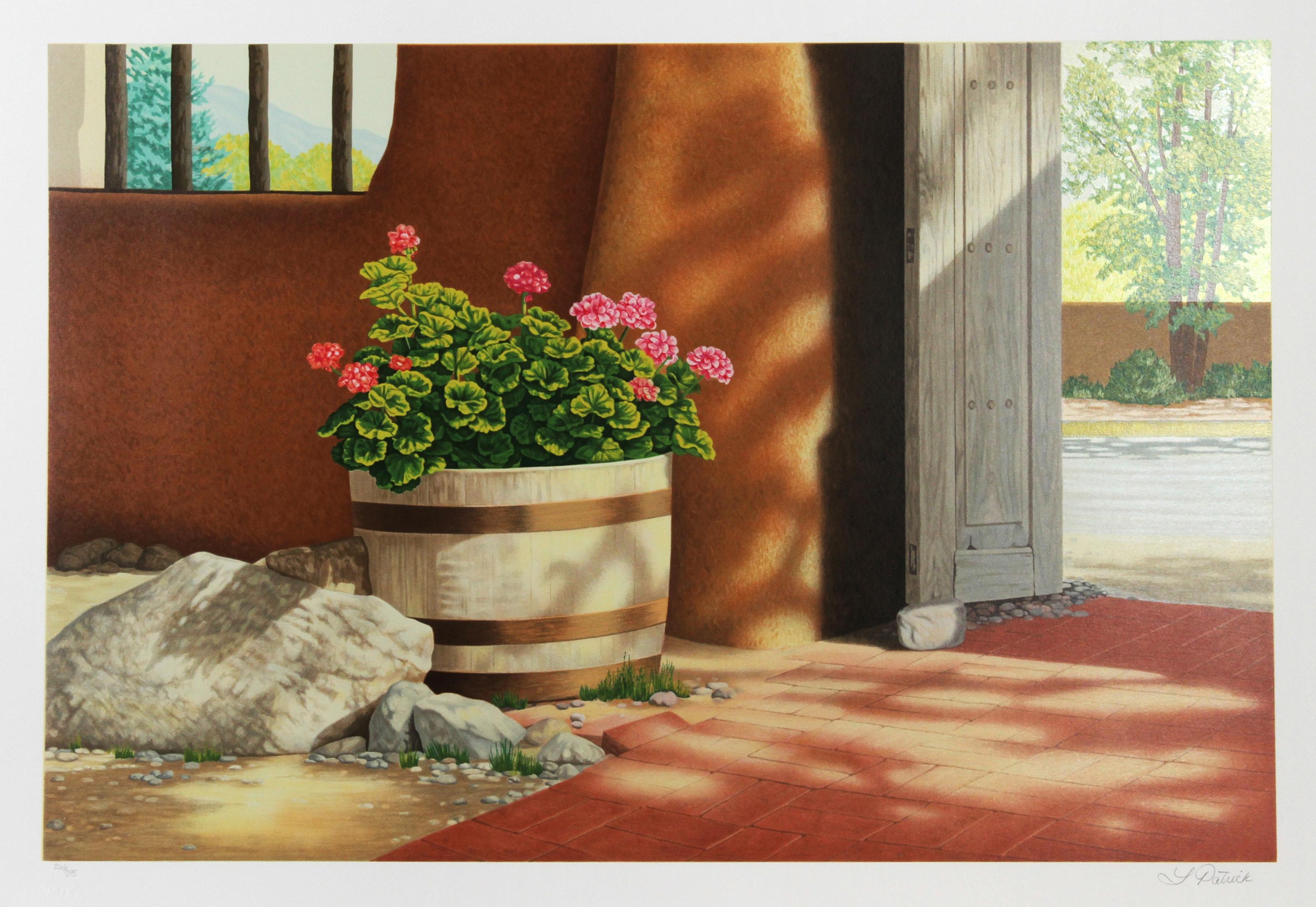 Geraniums, American Realist Screenprint by Lorna Patrick
