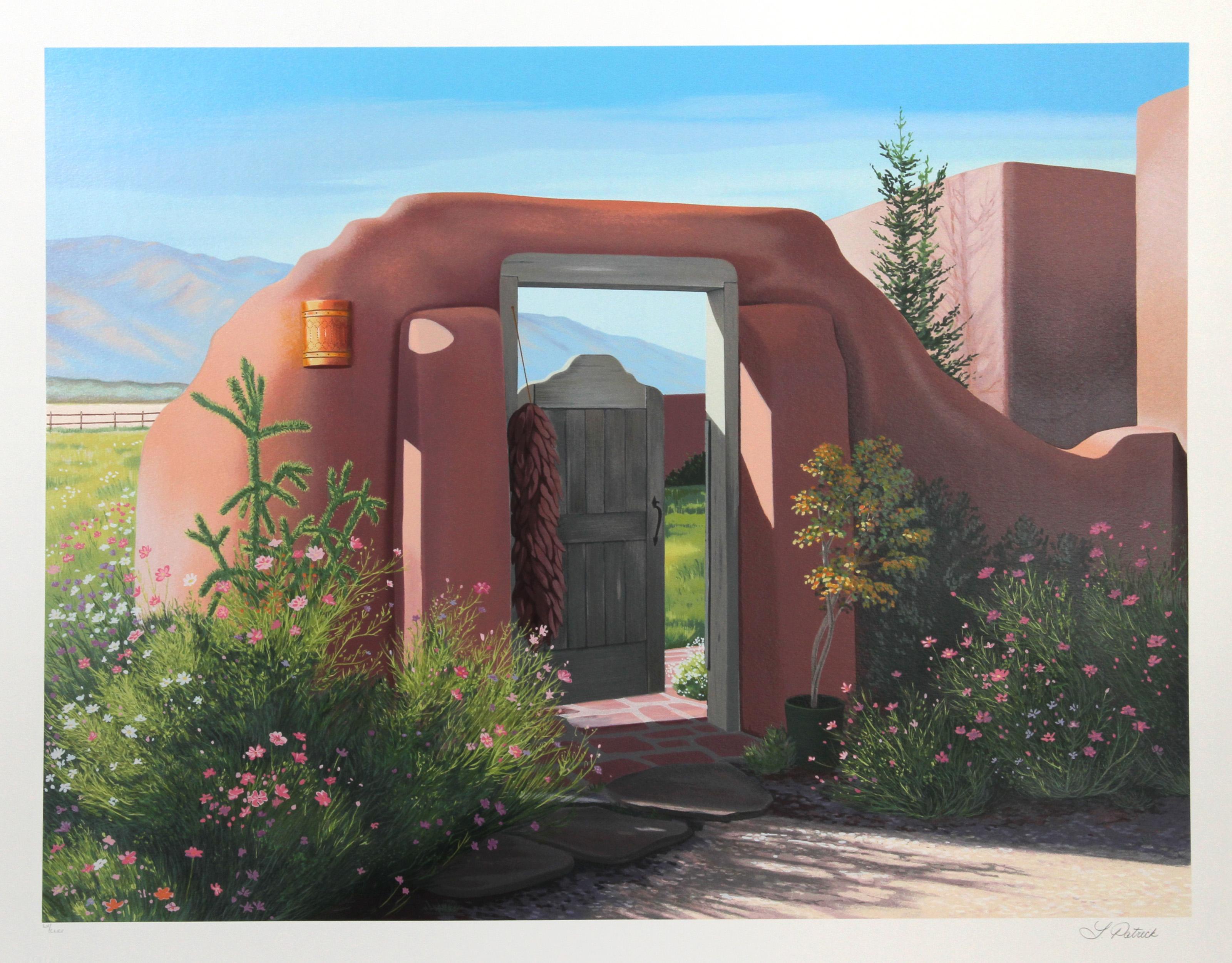 Puerta gris, serigrafía realista americana de Lorna Patrick