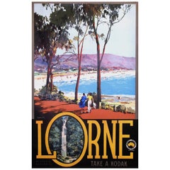 Vintage Poster Original Lorne Australia James Northfield Poster Travel Art 