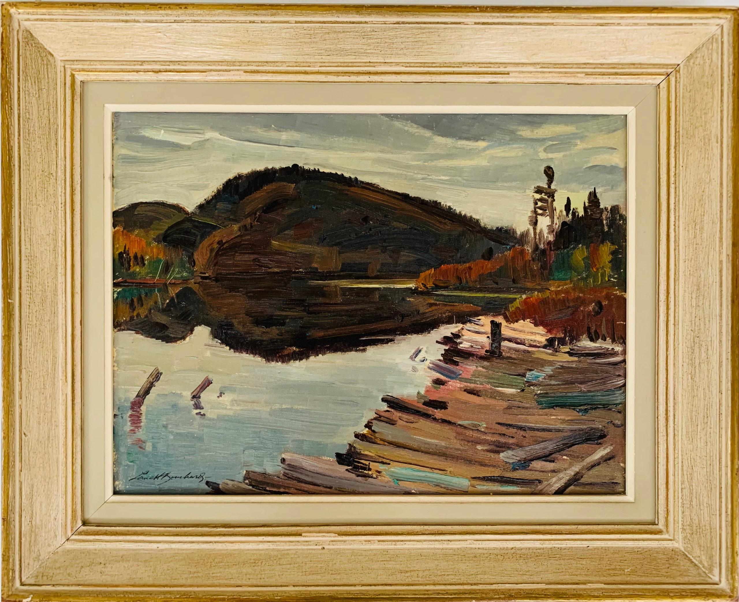 Lake in Saguenay, Quebec - Painting by Lorne Bouchard