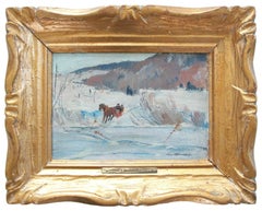 Lorne H. Bouchard R.C.A., 'the Ice Bridge', Oil on Panel, Framed, circa 1950