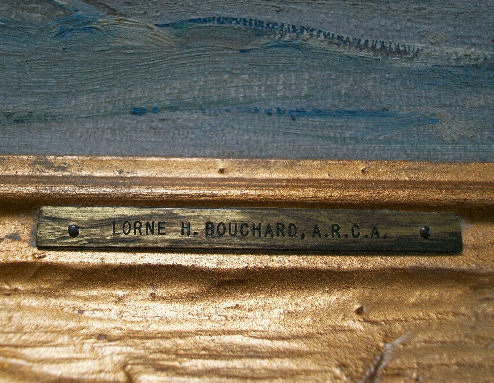 Gilt Lorne H. Bouchard R.C.A., 'the Ice Bridge', Oil on Panel, Framed, circa 1950 For Sale