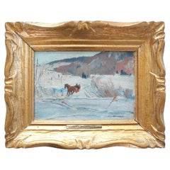 Lorne H. Bouchard R.C.A.,'the Ice Bridge', Oil on Panel, Framed, circa 1950